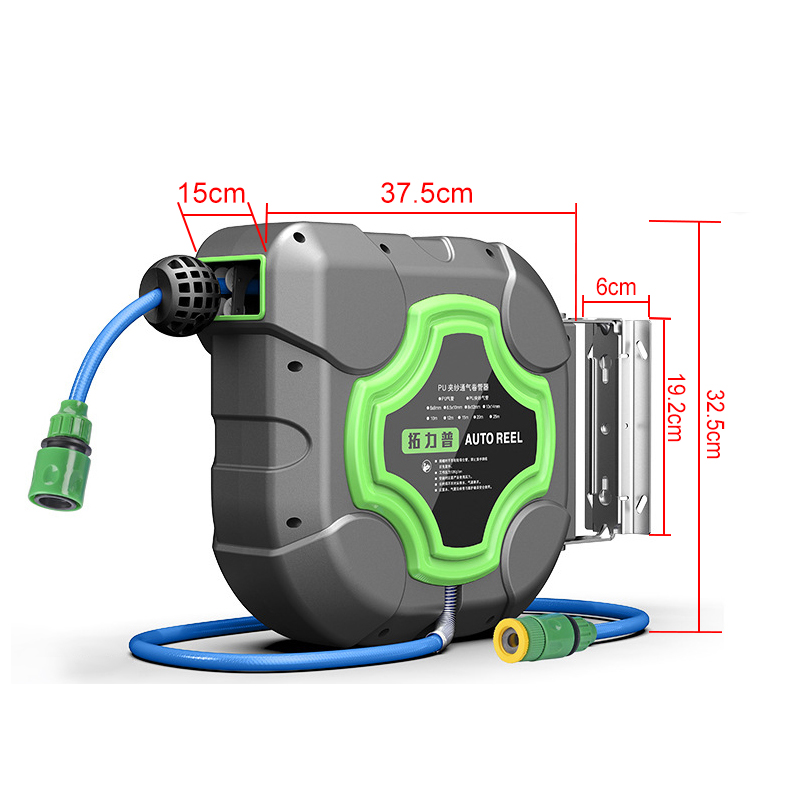 Smart Garden Sprinkler System - กลองท่อจ่ายน้ำอัตโนมัติแบบพับเก็บได้ยาว10/15/20ม. 4วินาทีระบบชลประทานล้างรถติดผนังกลองโฟมน้ำ