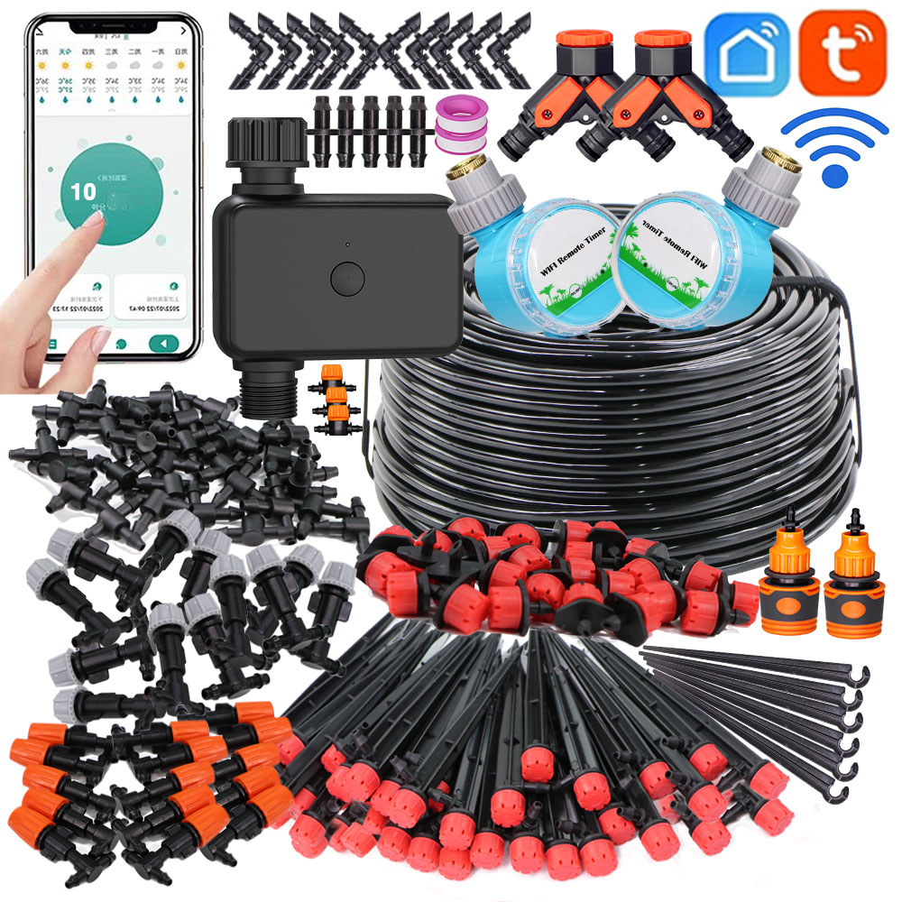 Smart Garden Sprinkler System - ระบบรดน้ำในสวนอัจฉริยะ30-50ม. ตัวหยดแบบปรับได้หัวฉีดทำความเย็นละอองอุปกรณ์ชลประทานอัตโนมัติสำหรับเรือนกระจก