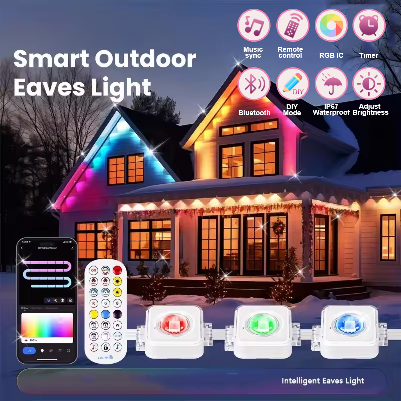 Smart Garden Led Lights - 150ft 100ft 50ft ถาวรกลางแจ้งไฟสมาร์ท RGBIC กลางแจ้งไฟ