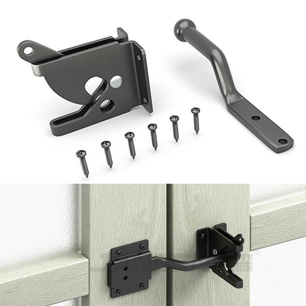 Smart Garden Gate - กลอนประตูอัตโนมัติพร้อมสลักเกลียวสำหรับรั้วสวน รั้วฟาร์ม ประตูเหล็กคาร์บอน ระบบล็อคอัตโนมัติ อุปกรณ์ฮาร์ดแวร์สำหรับสวน