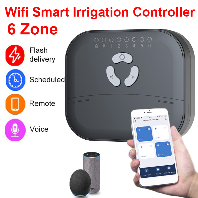 Smart Garden Zone - 6 โซนสมาร์ทชลประทานControllerควบคุมเสียงWIFIรดน้ําอัตโนมัติจับเวลาสวนชลประทานรดน้ําจับเวลารีโมทคอนโทรล