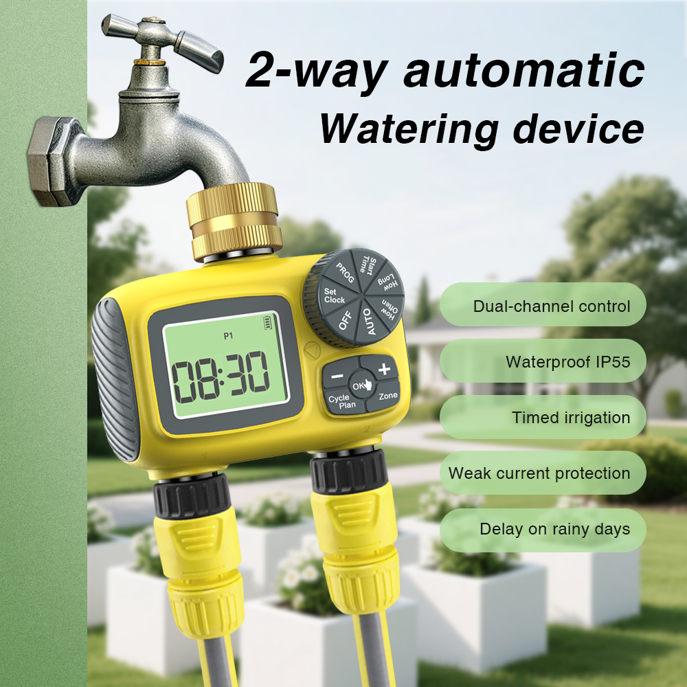 Smart Garden Zone - จอแสดงผล LCD ตัวตั้งเวลาควบคุมการรดน้ำ 2 โซน โปรแกรมควบคุมการรดน้ำสวนดอกไม้
