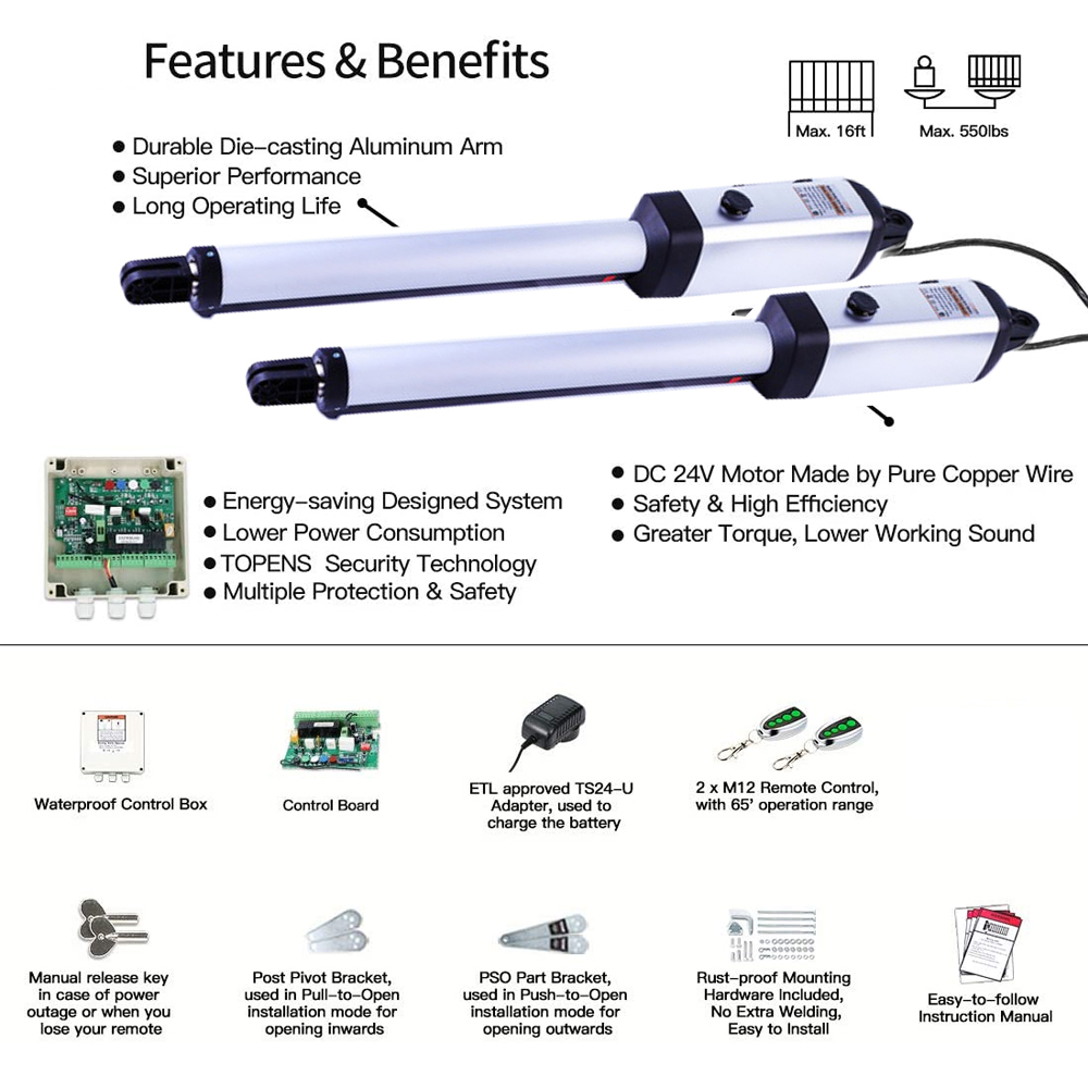 มอเตอร์ประตูสวิงอัตโนมัติ MK70 - Smart Garden Gate บทวิจารณ์และราคา