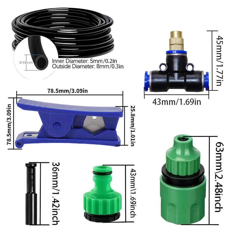 ชุดระบบพ่นละอองน้ำ  หัวฉีดทองเ - Smart Garden Sprinkler System บทวิจารณ์และราคา