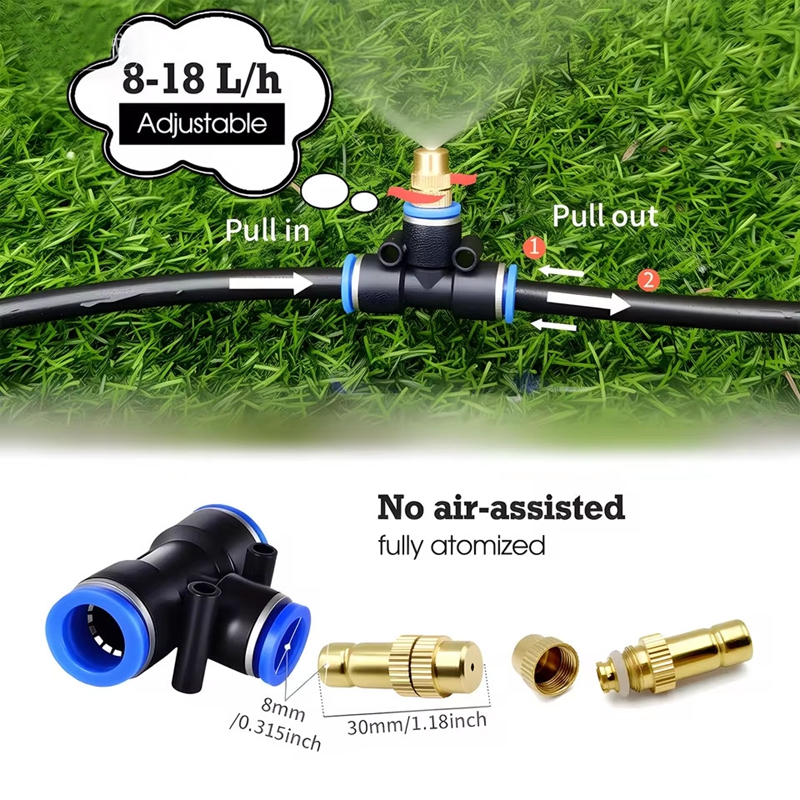 ชุดระบบพ่นละอองน้ำ  หัวฉีดทองเ - Smart Garden Sprinkler System บทวิจารณ์และราคา